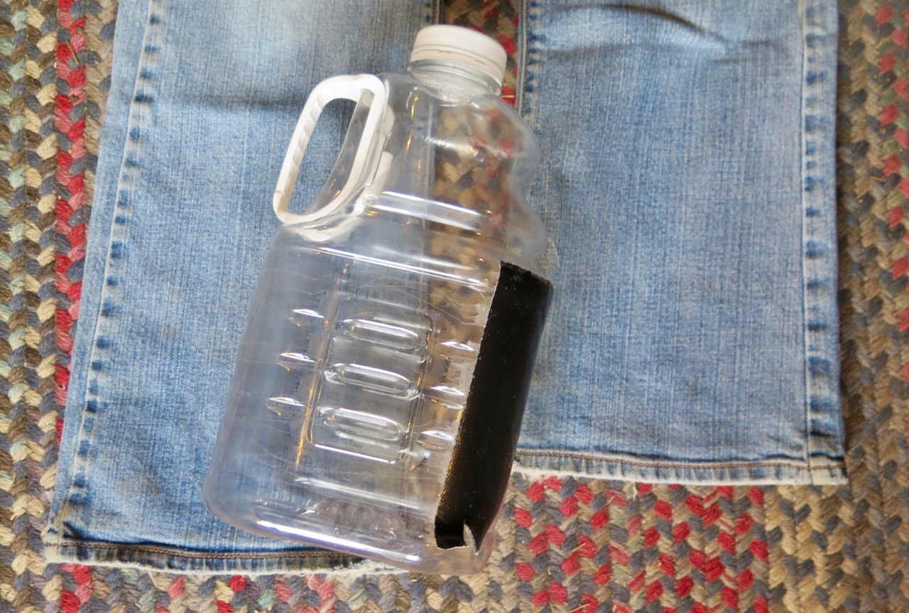 Bernie Harberts, water bottle, blue jean