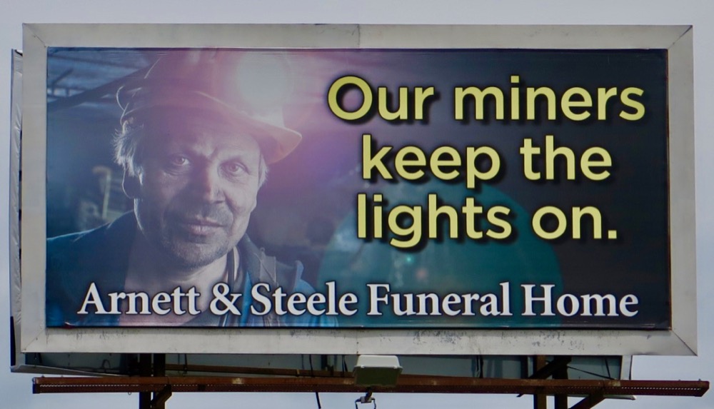 Bernie Harberts, billboard, miner