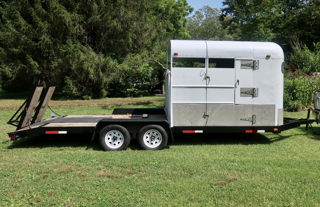 For Sale: Trailer for Hauling Horses/Mules and Wagon Together